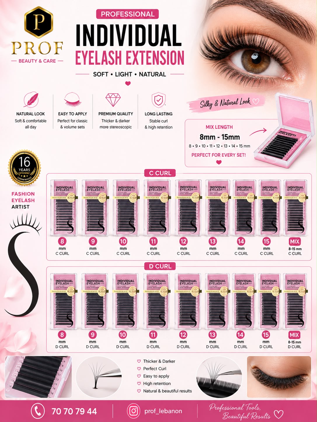 PROF Professional Individual Eyelash Extensions