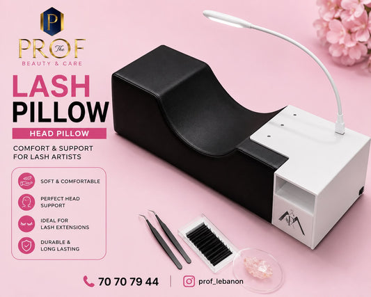 Professional Lash Extension Pillow with Storage Shelf and LED Lamp