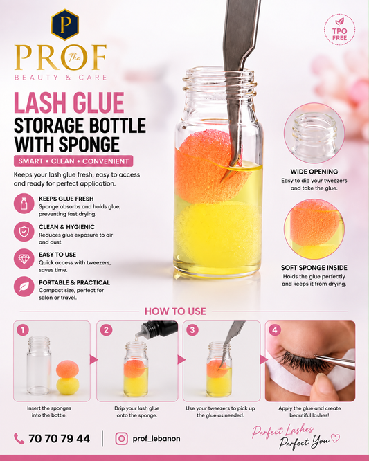 Lash Glue Storage Bottle with Sponge