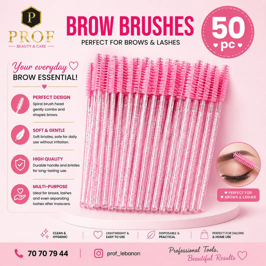 PROF Disposable Brow and Lash Brushes 50 Pieces