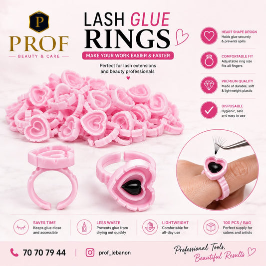 Heart-Shaped Lash Glue Rings – 100 Pieces