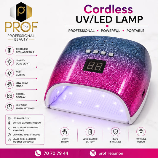 Cordless UV LED Nail Lamp 72W