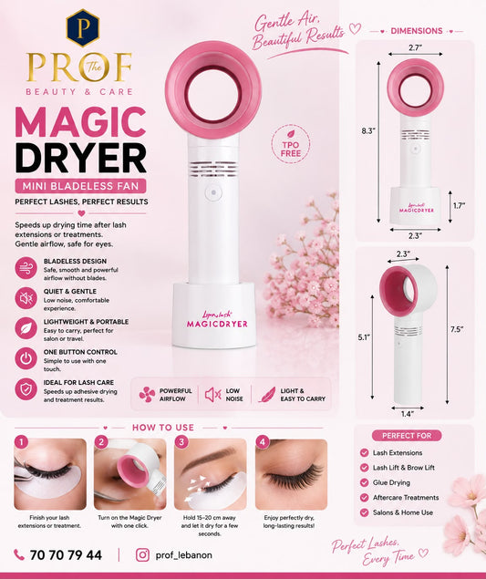 Magic Dryer Mini Bladeless Fan for Lash Extensions