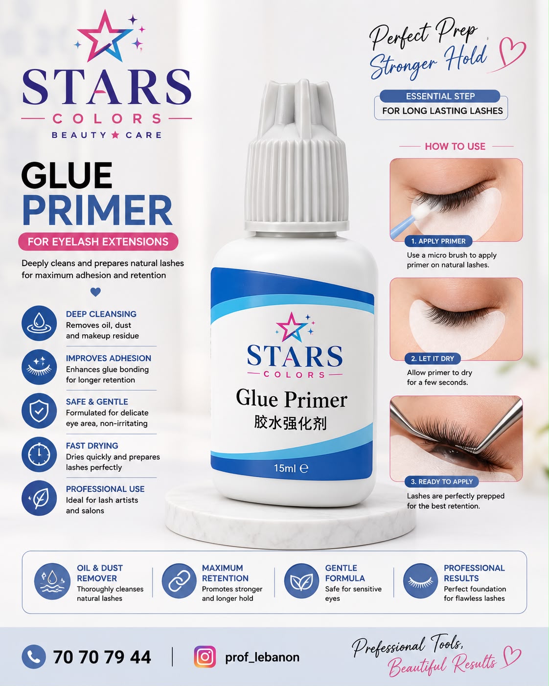 Stars Colors Glue Primer for Eyelash Extensions 15 ml