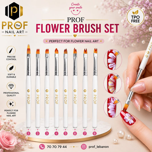Professional Flower Nail Art Brush Set – 8 Pieces
