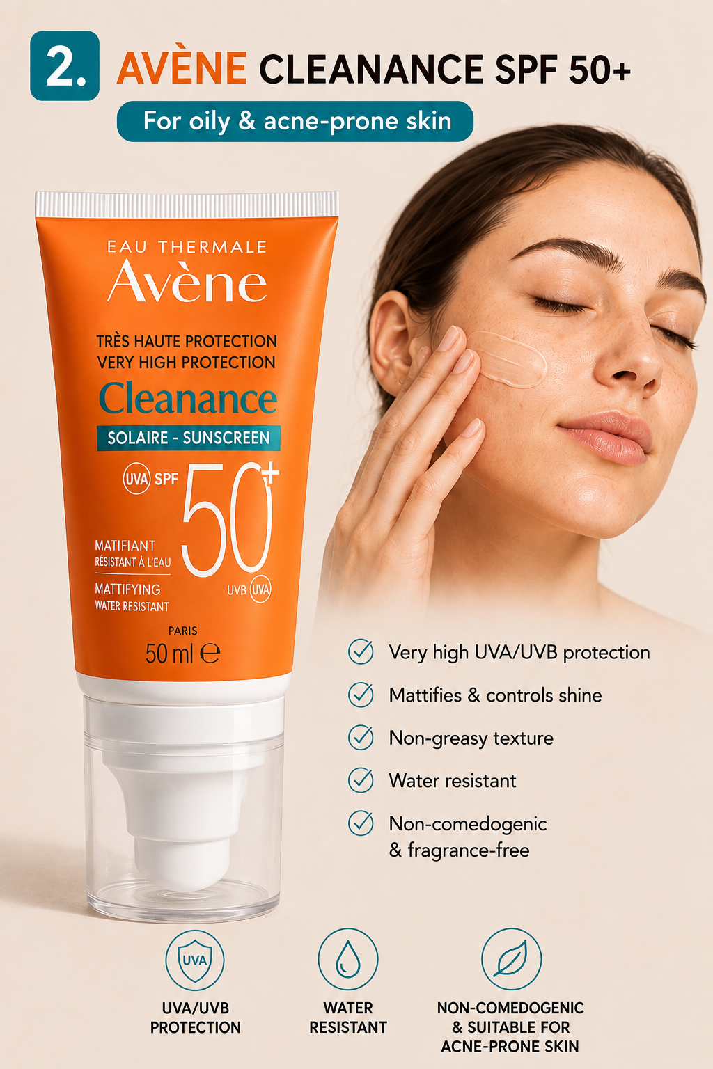 Avène Cleanance SPF 50+ – Oily & Acne-Prone Skin