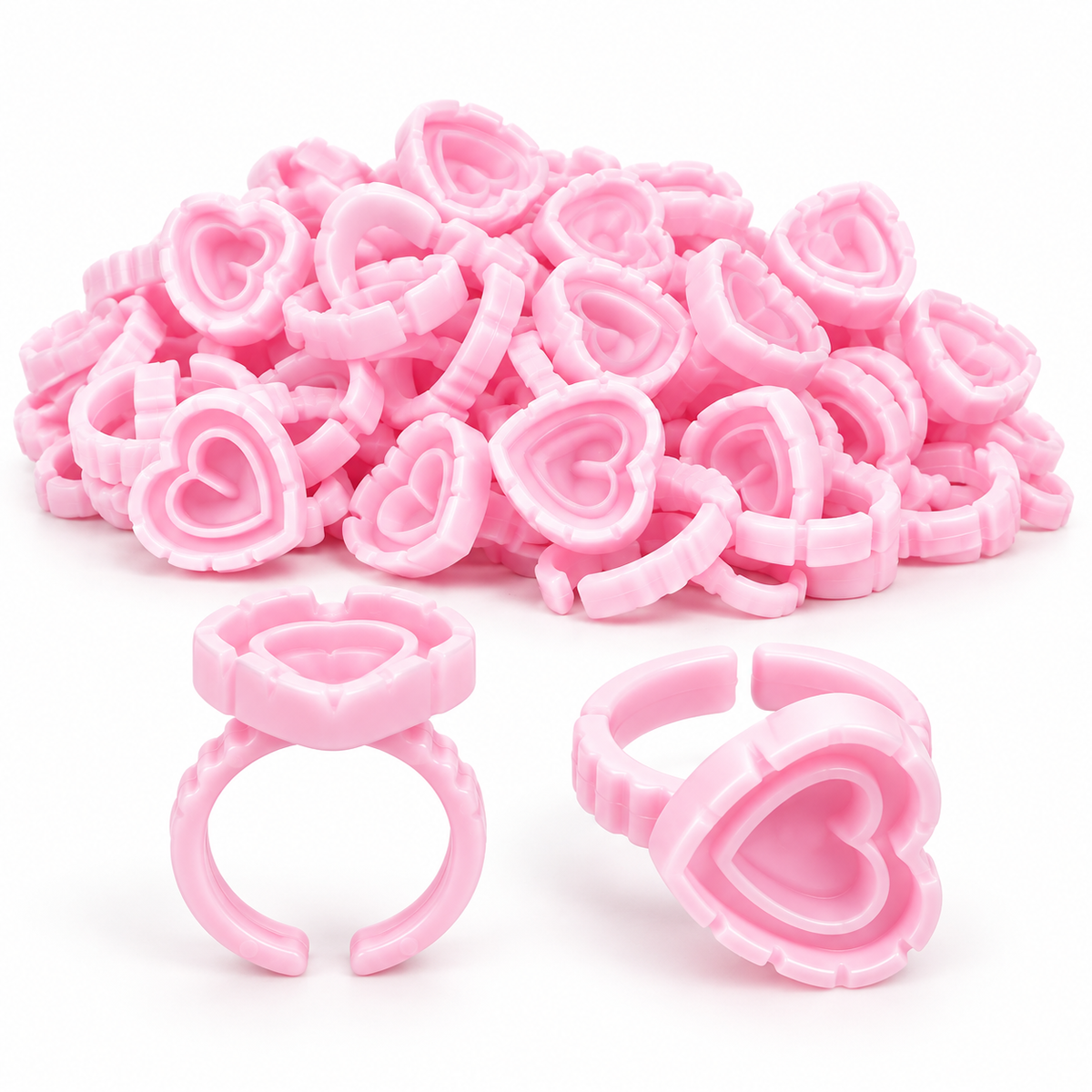 Heart-Shaped Lash Glue Rings – 100 Pieces
