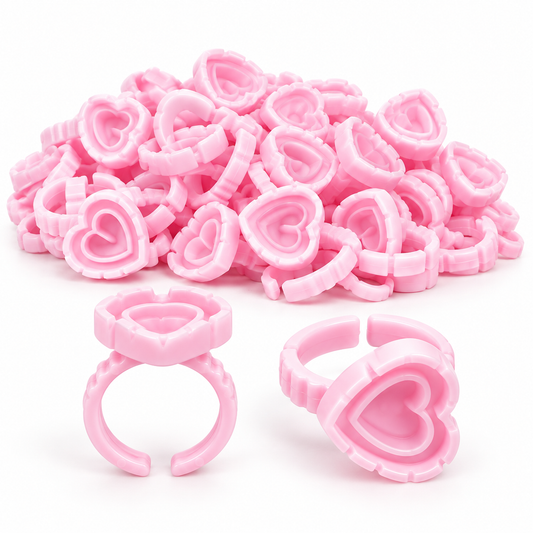 Heart-Shaped Lash Glue Rings – 100 Pieces