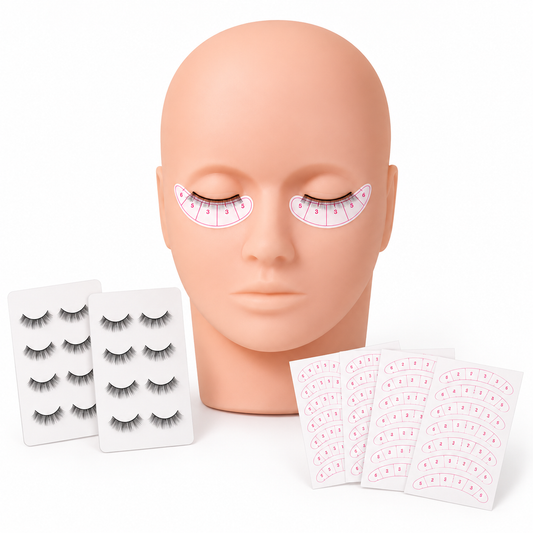Lash Training Mannequin Head with Mapping Stickers
