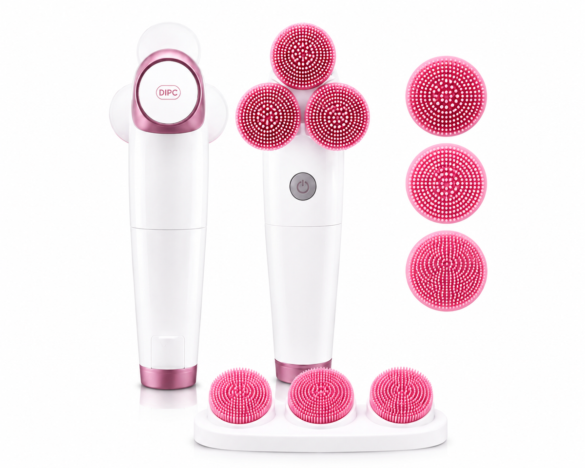 Skin Rub Spa Cleansing Facial Device – 3 Silicone Heads