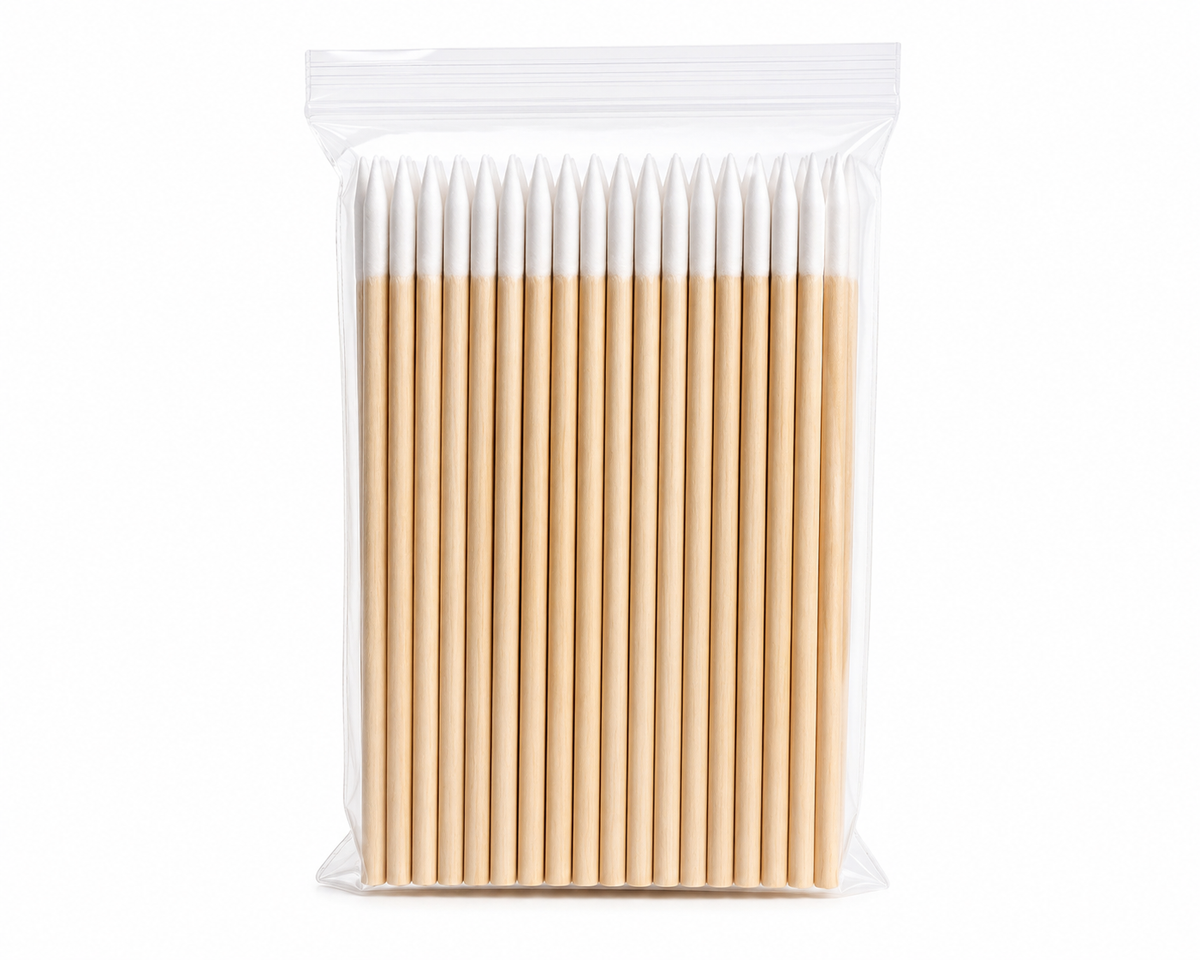 Wooden Manicure Sticks with Cotton Tip – 100 Pcs
