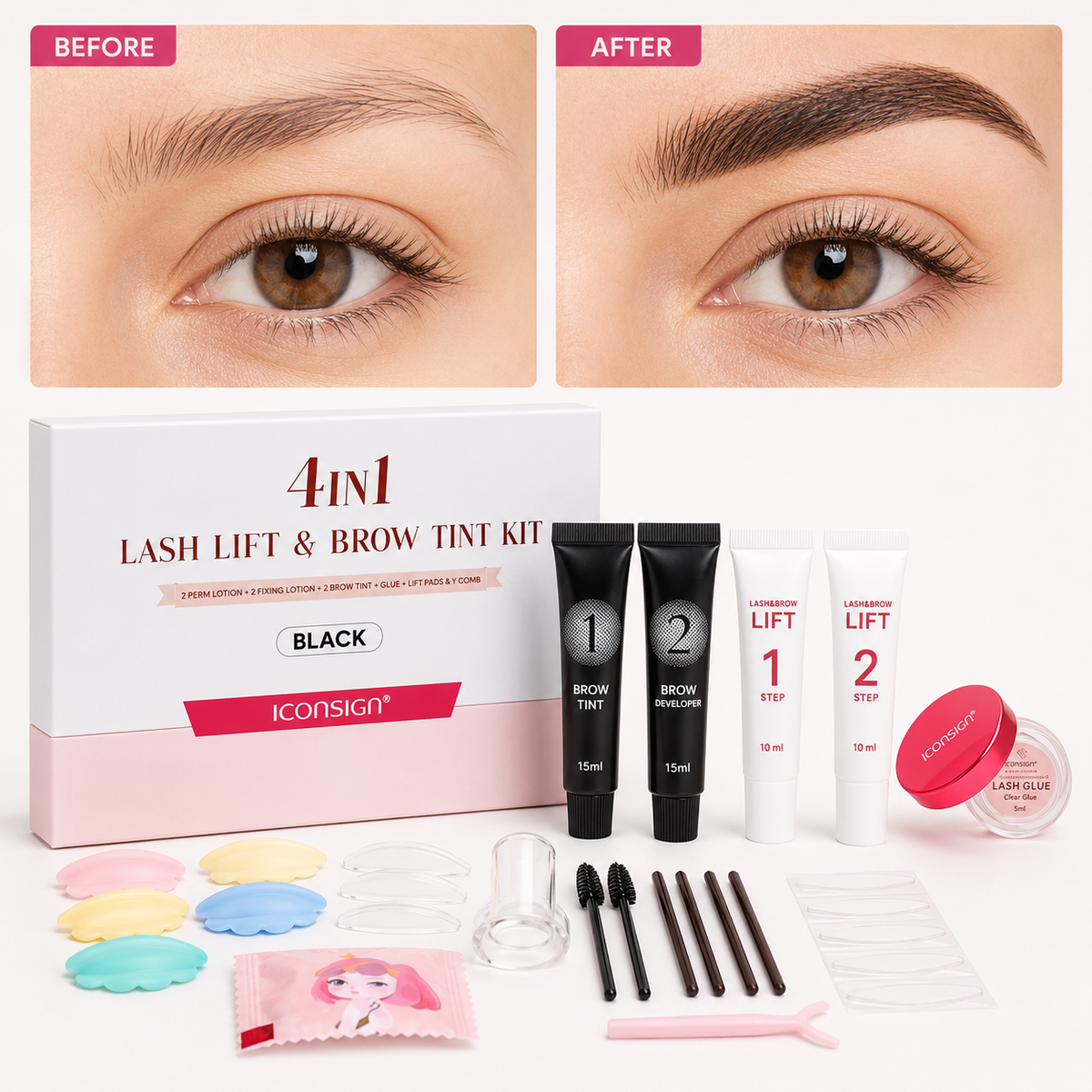 ICONSIGN 4-in-1 Lash Lift & Brow Tint Kit