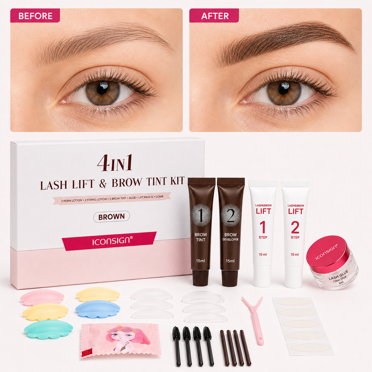 ICONSIGN 4-in-1 Lash Lift & Brow Tint Kit
