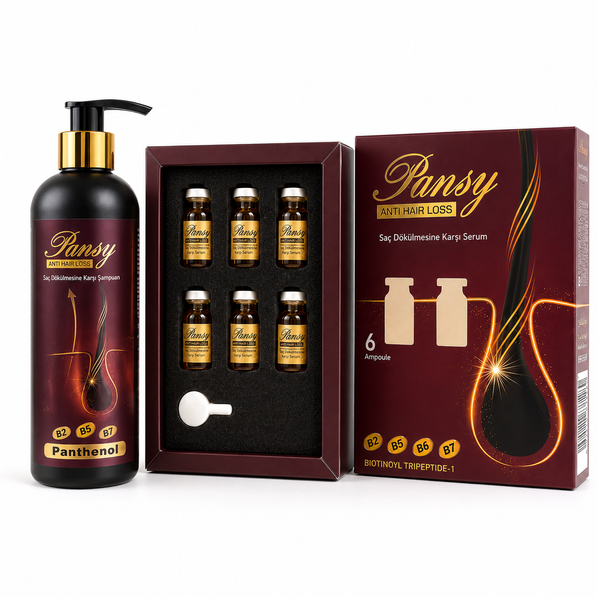 Pansy Panthenol Anti Hair Loss Shampoo & Serum Ampoule Set