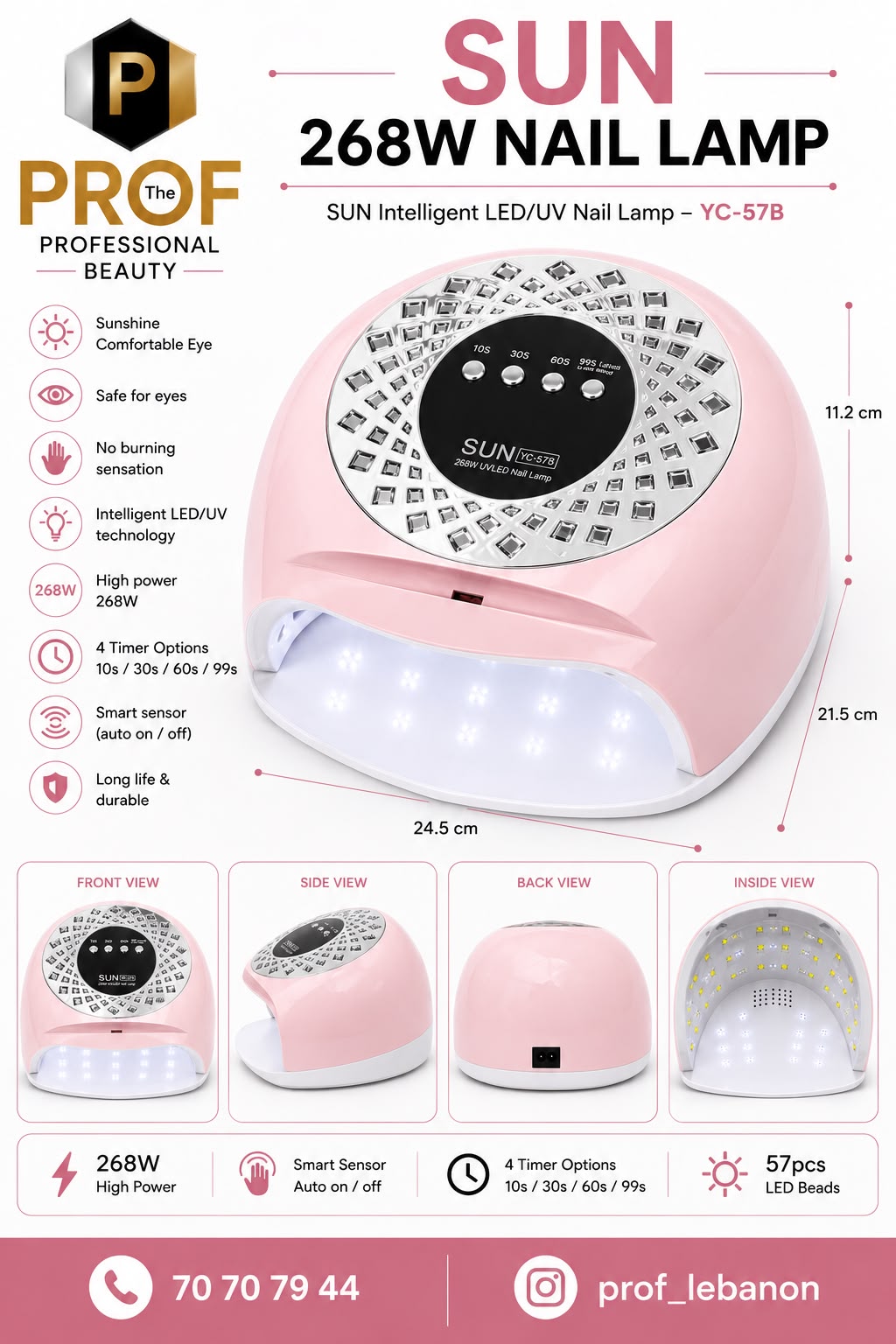 SUN YC-57B 268W UV/LED Nail Lamp