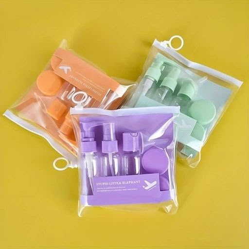 Portable Travel Cosmetic Bottle Set with Storage Pouch