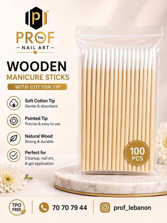 Wooden Manicure Sticks with Cotton Tip – 100 Pcs