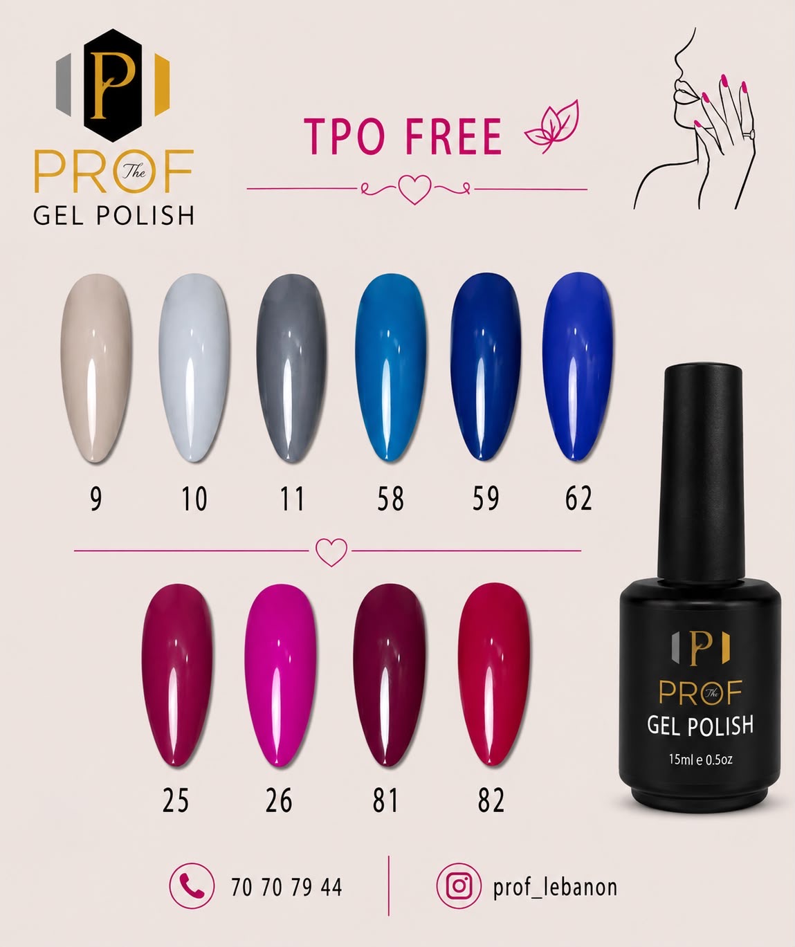 Gel Color Blue & Red Collection by PROF