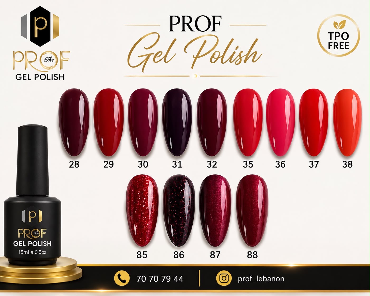 Gel Polish Red Collection by PROF