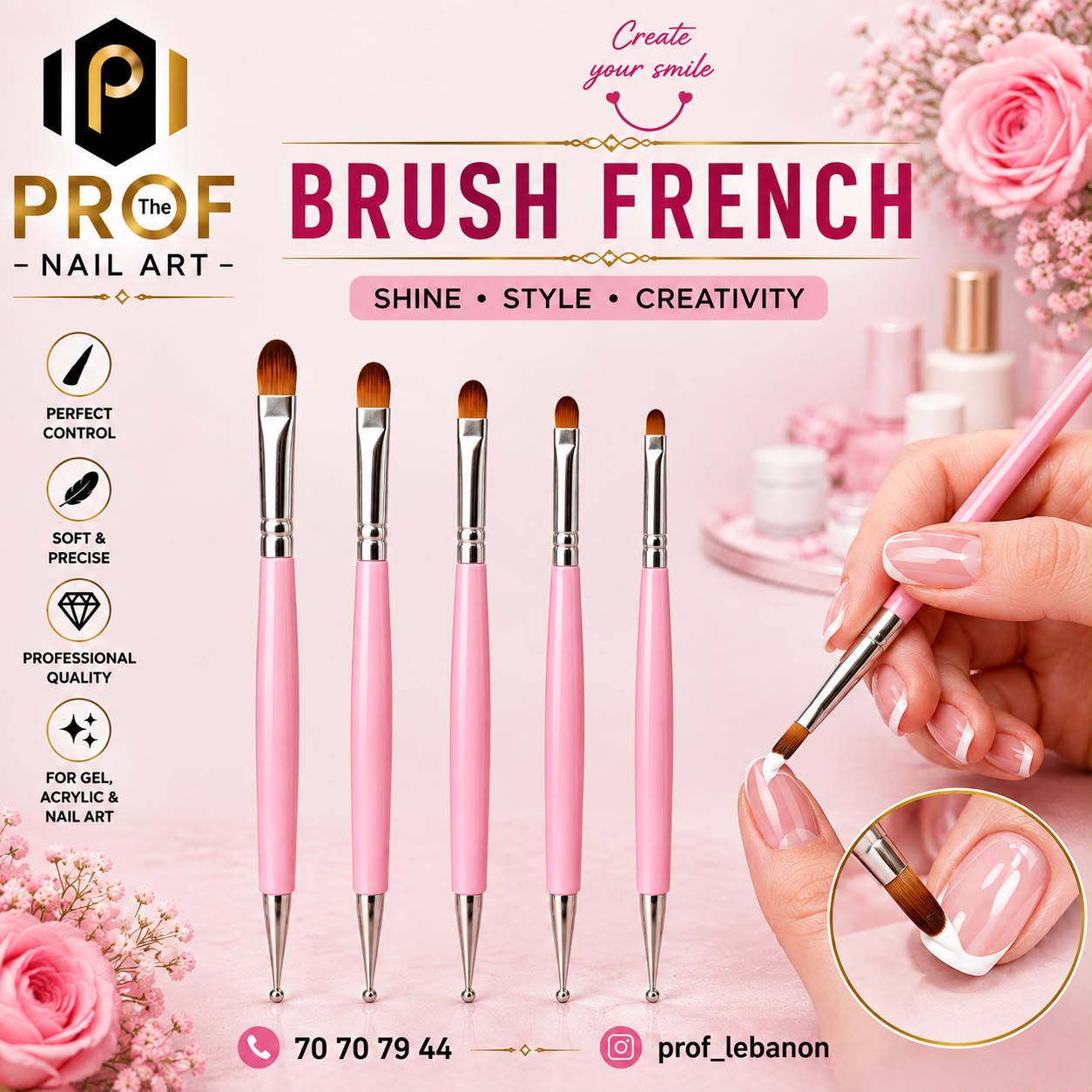 French Nail Art Brushes by PROF