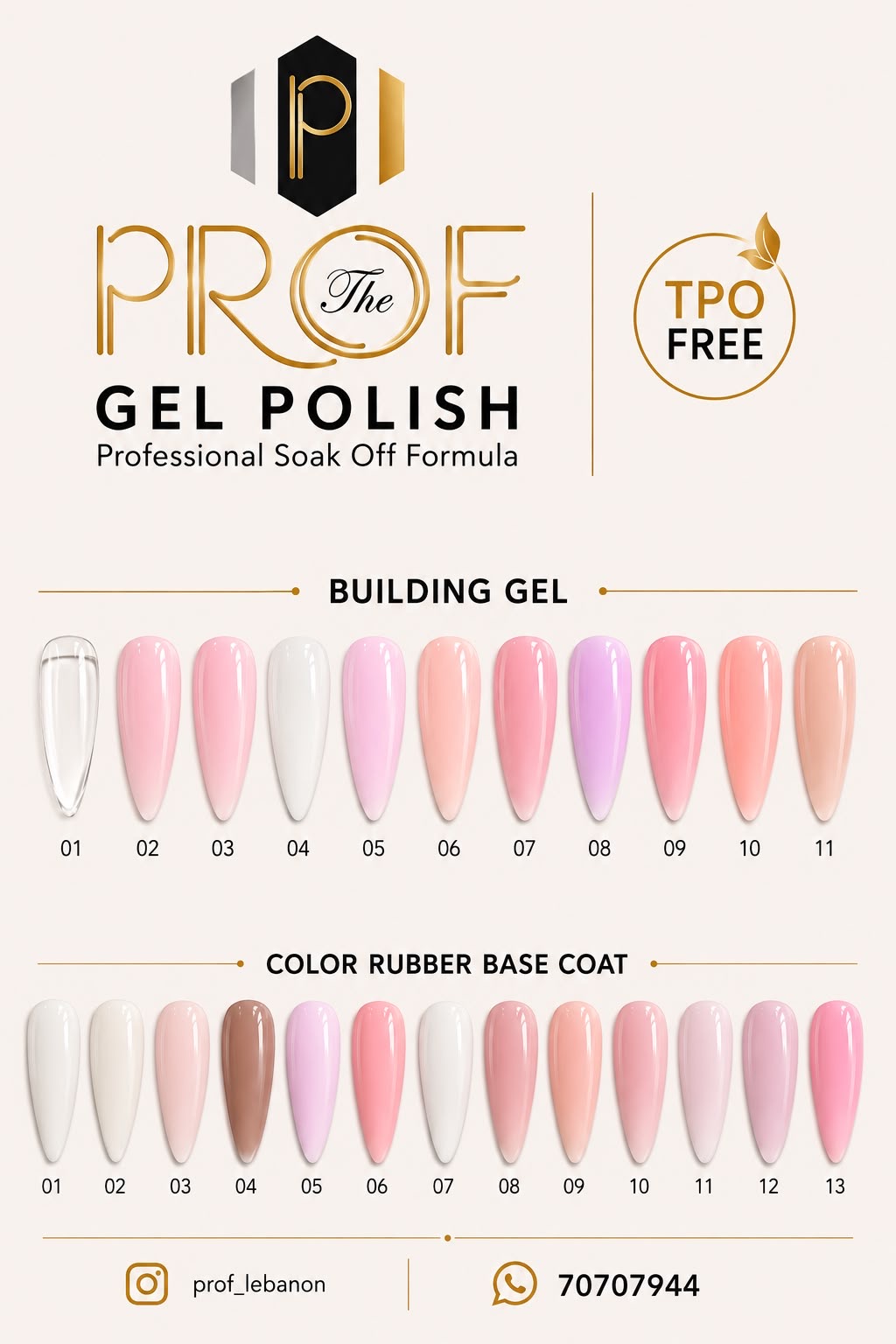 Building Gel & Color Rubber Base by PROF