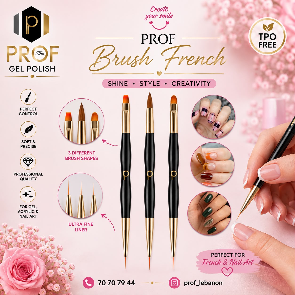 French and Nail Art Brushes by PROF